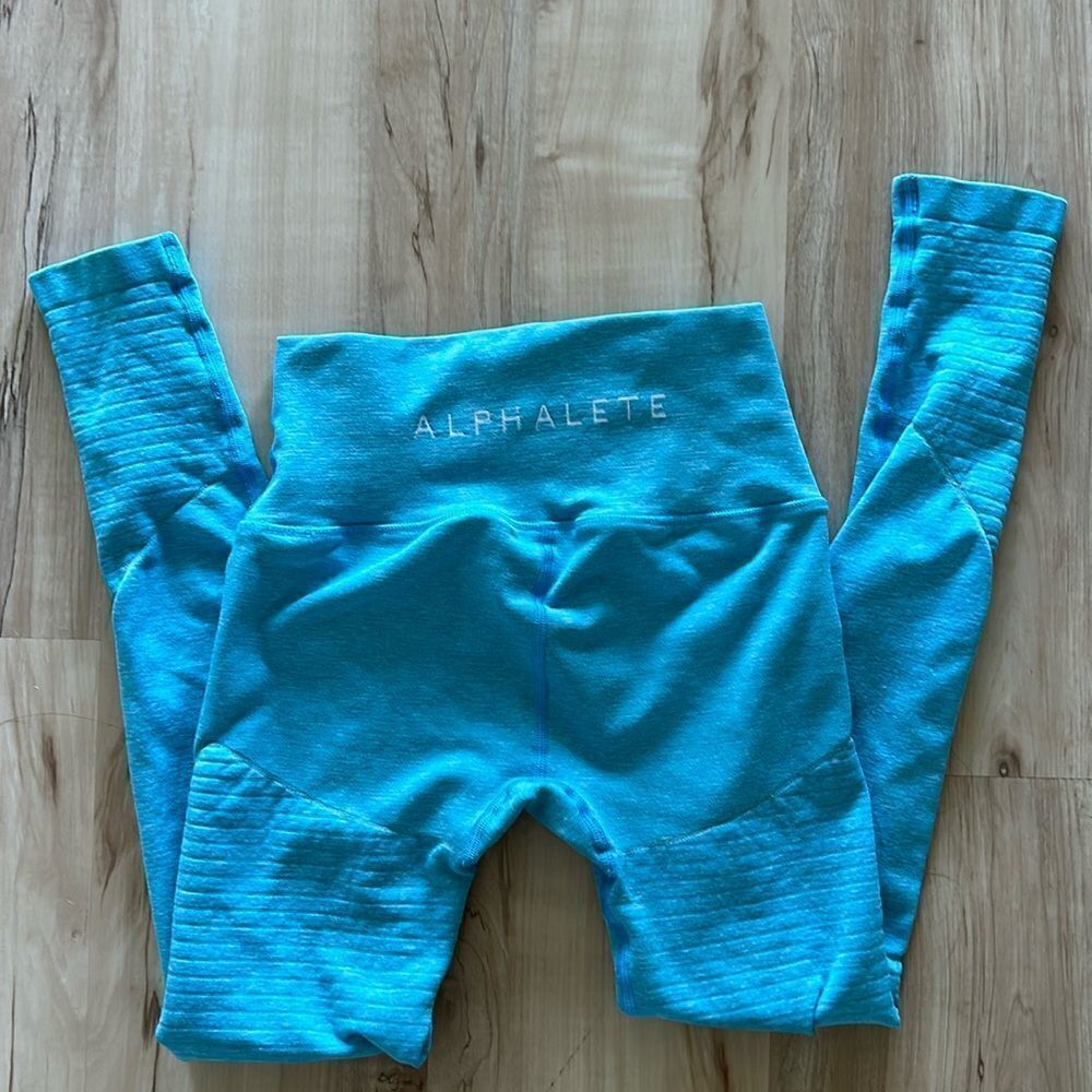 Alphalete Teal Blue High-Waist Seamless Leggings